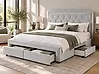 Bed with Storage Drawers LIEVIN Velvet Light Grey 180 x 200 cm (EU Super King)