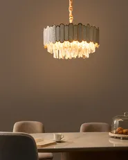 Chandelier AGUARICO Glass Brass_1006016