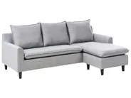 Corner Sofa 3 Seater ELVENES Fabric Light Grey Left Hand_712588
