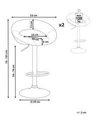 Set di 2 sedie alte PEORIA Pelle sintetica Bianco_818127
