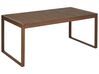 Zestaw ogrodowy stół i 8 krzeseł ciemne drewno z poduszkami złamana biel SASSARI_921307