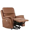 Electric Recliner Chair GLORIE with Massage Faux Leather Brown