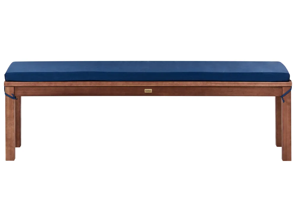 Garden Bench with Cushion TUSCANIA 160 cm Eucalyptus Wood Blue