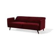 Sofa Bed 3 Seater SENJA Velvet Dark Red_707361