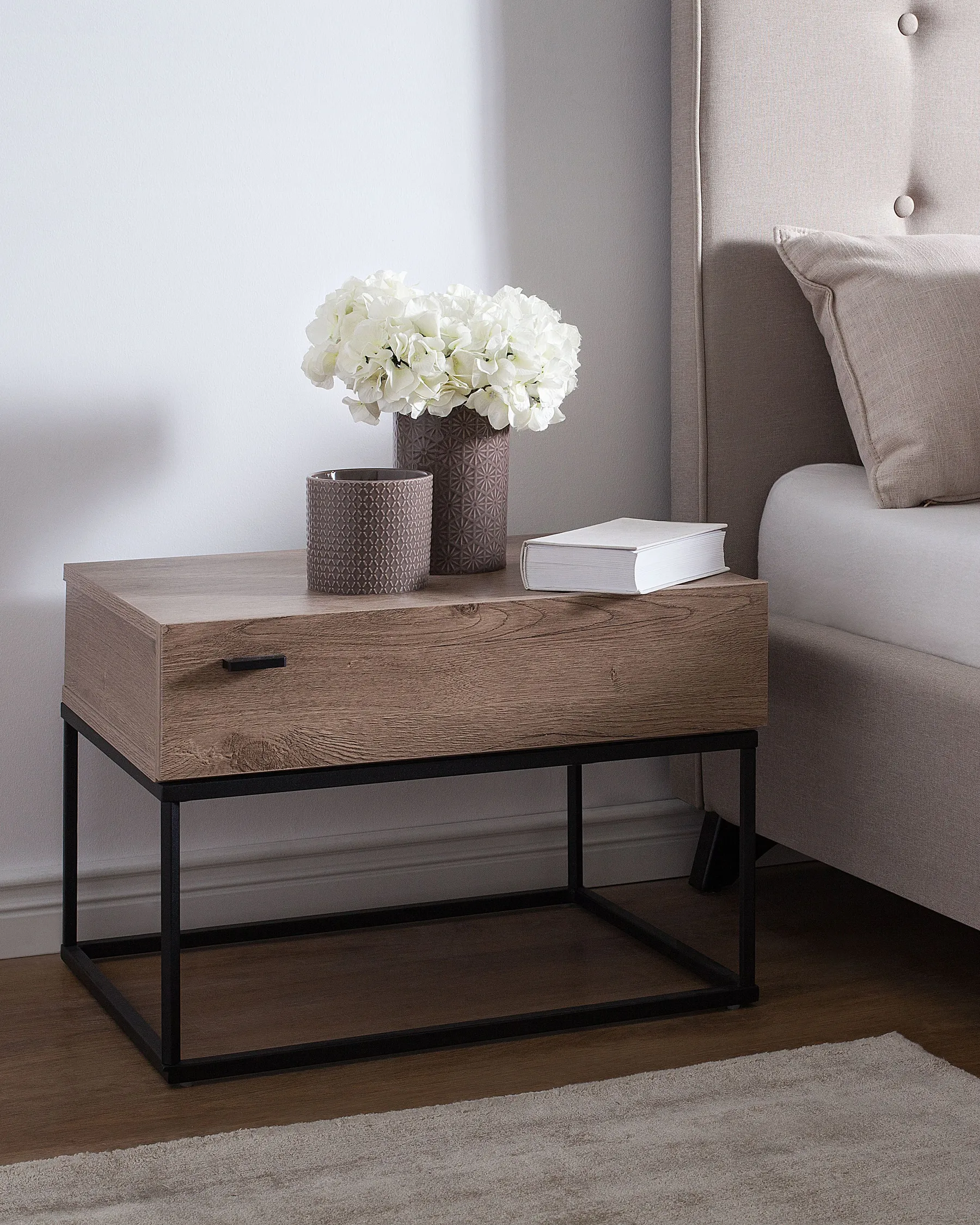 1 Drawer Bedside Table CAIRO Taupe_682737