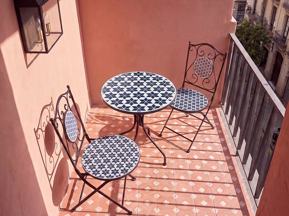 Bistro Table SIROLO 60 cm 60 cm Metal White/ Blue_1155663