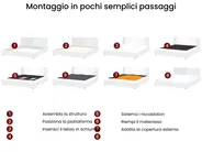 Letto ad acqua Tessuto NANTES 160 x 200 cm Grigio chiaro_1020544