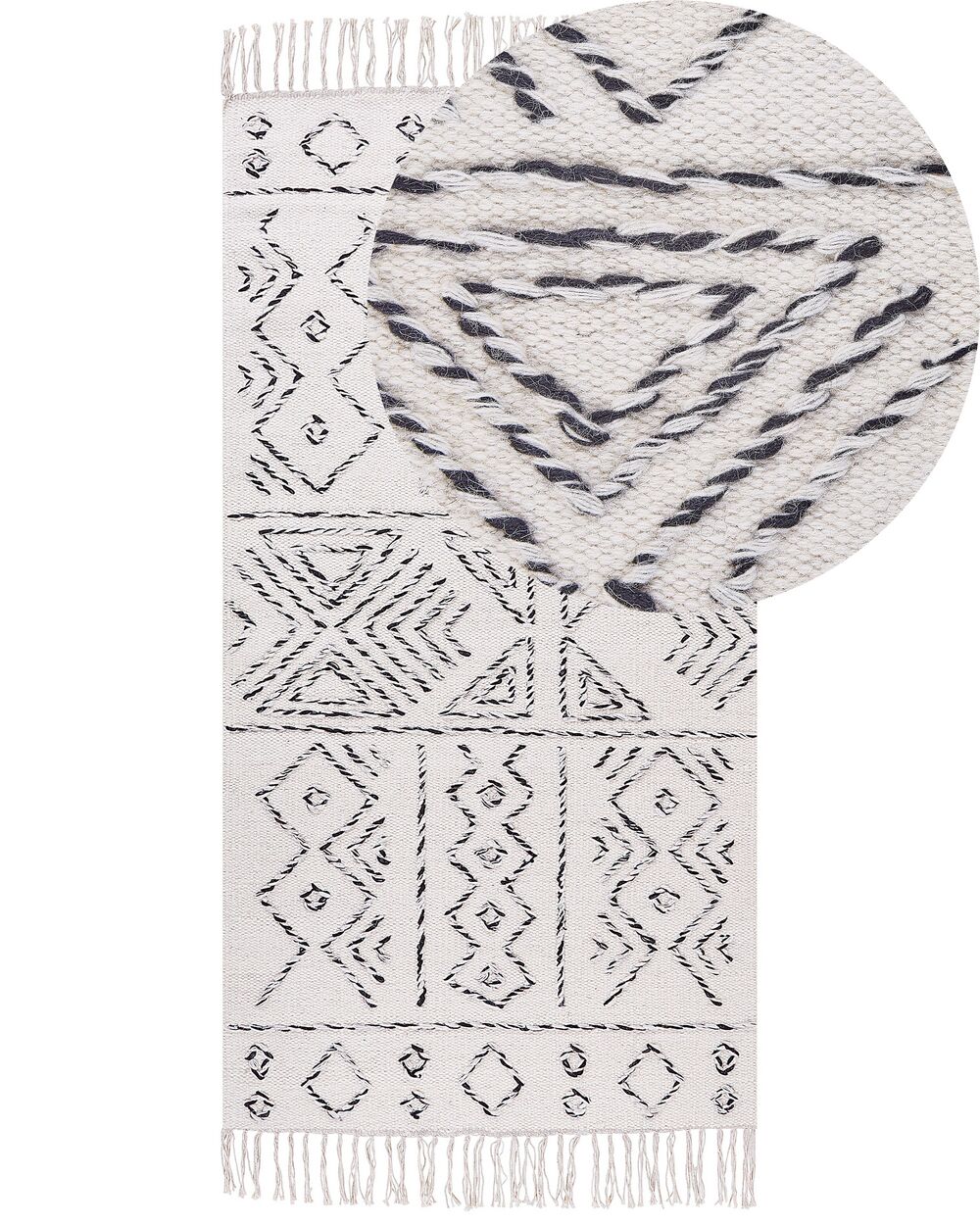 Tapis ALKENT Blanc 80 x 150 cm Laine