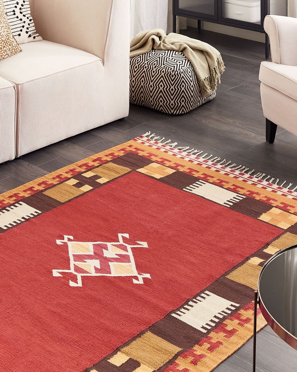 Szőnyeg PARAKAR Színes 140 x 200 cm Kilim Pamut
