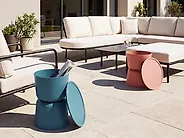 Set of 2 Side Tables ATACAMA 32/40 cm 32/40 cm Teal Orange_1172203