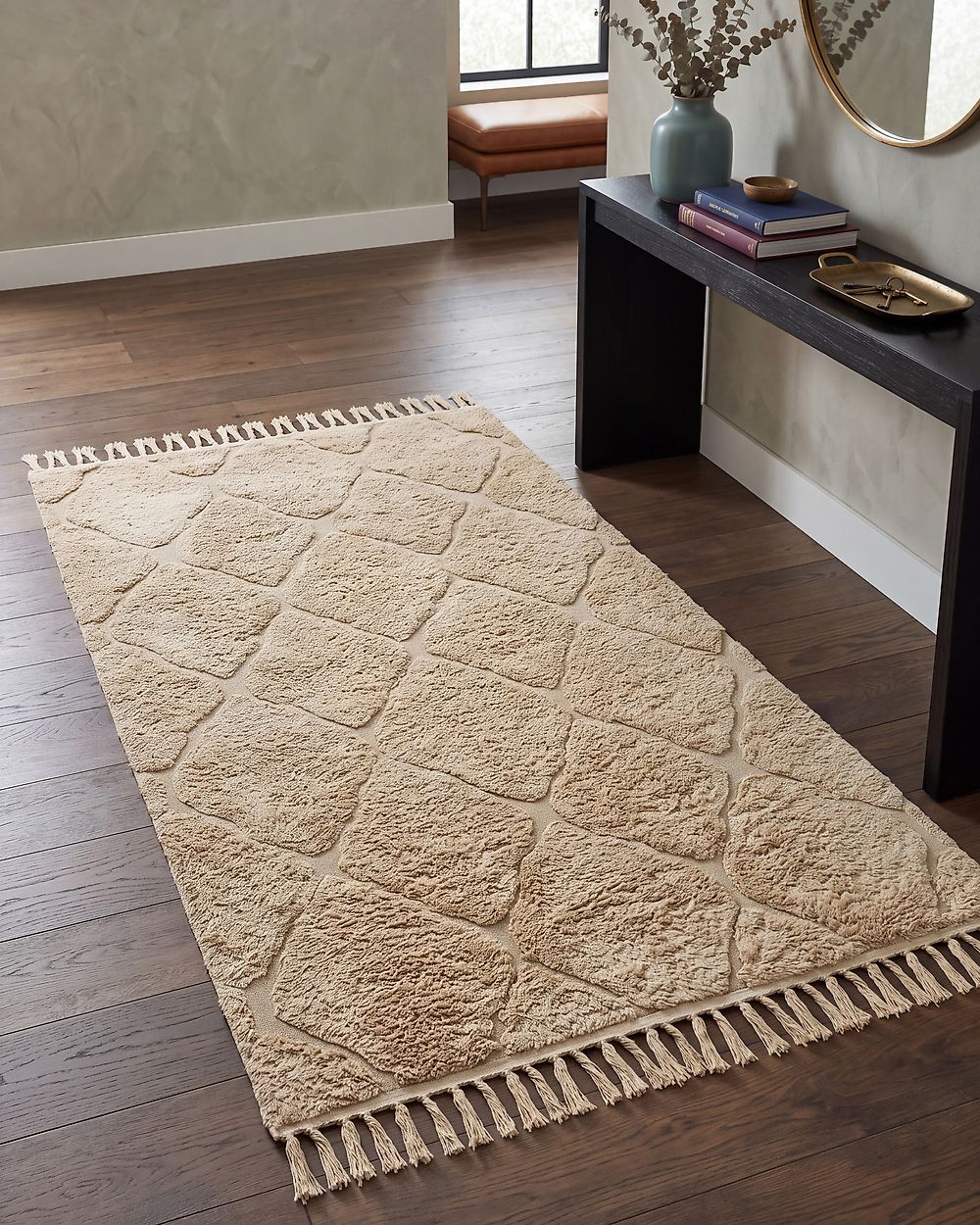 Vloerkleed SANLIURFA Beige 80 x 150 cm Katoen