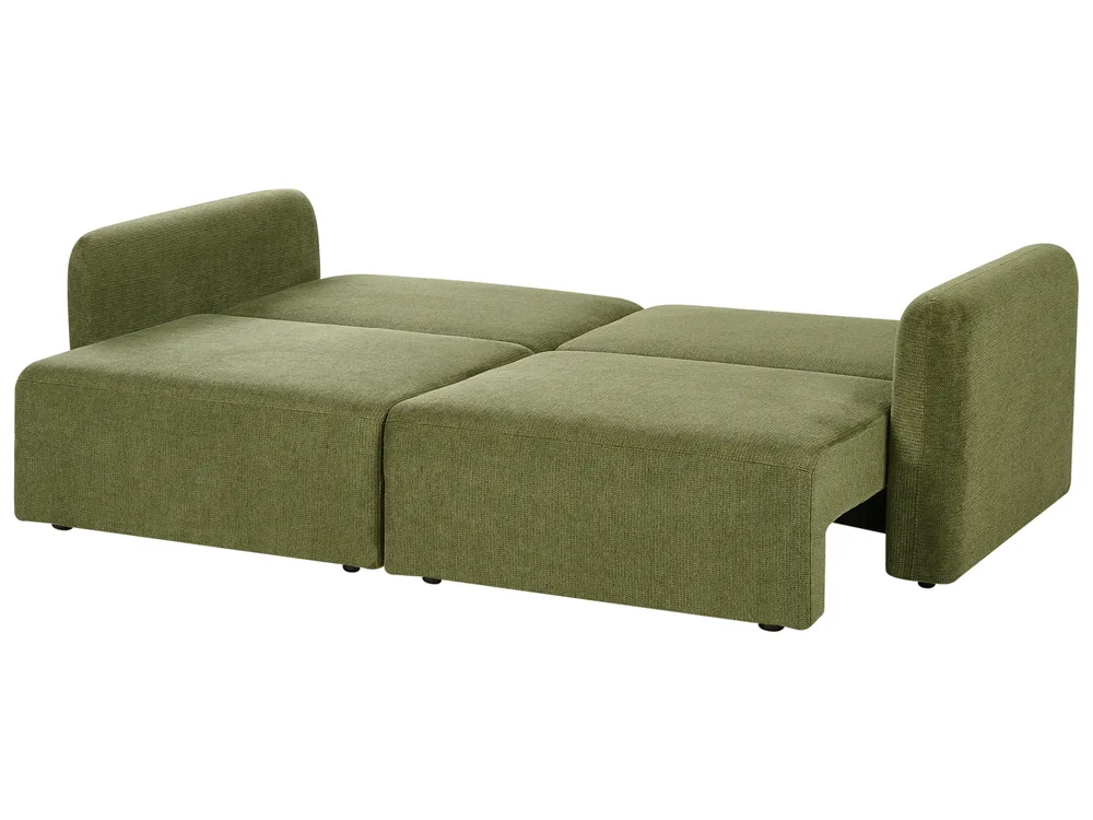 Sofa Bed 3 Seater VAXHOLM with Storage Fabric Green_1026815