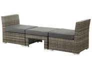 Set da giardino con tavolo 6 posti CORTE Modulare Rattan sintetico (PE) Marrone scuro_776468