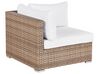 Lounge Set Rattan naturfarben 4-Sitzer rechtsseitig modular Auflagen weiß SANO II_933623