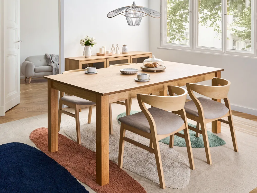 Extending Dining Table MADURA Light Ash Wood 180/280 cm 100 cm_992809