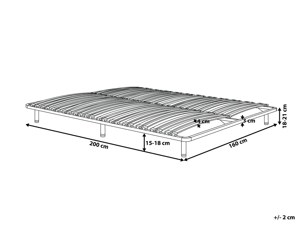 Freestanding Slatted Bed Base COMBOURG 160 x 200 cm (EU King Size)_514232