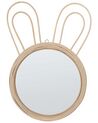 Rattanowe lustro ścienne królik ø 26 cm naturalne GOLONG_904471