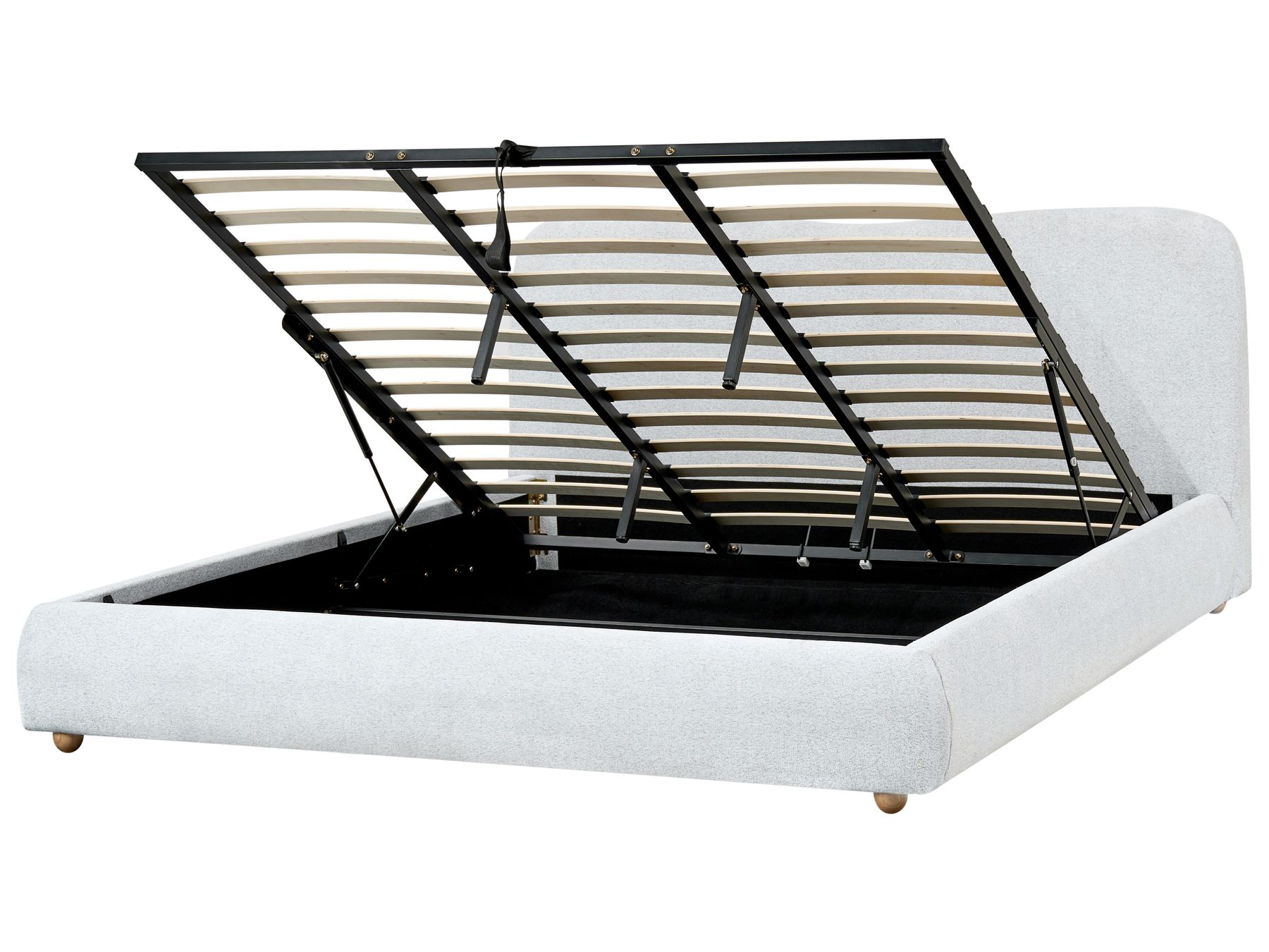 Łóżko z pojemnikiem 180 x 200 cm jasnoszare BLAGNAC_971897