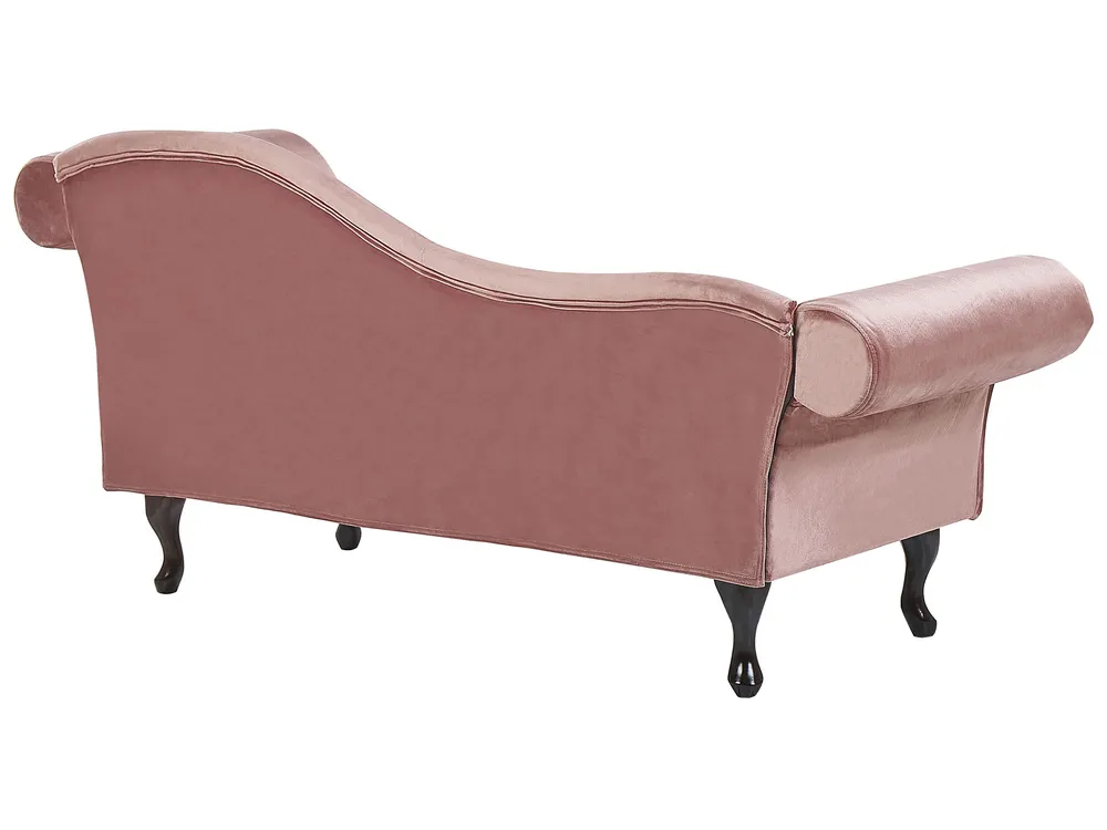 Right-Hand Chaise Longue LATTES Velvet Pink_793771