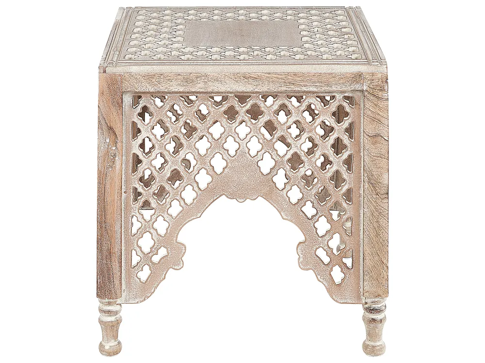 Side Table KADMA Mango Wood Light Brown_857298