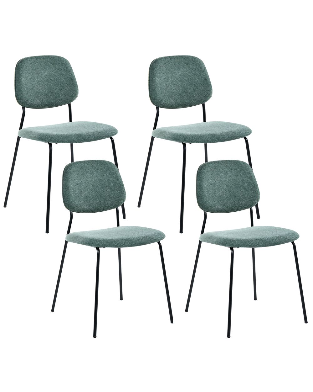 Esszimmerstuhl 4er Set RILEY Stoff Grün