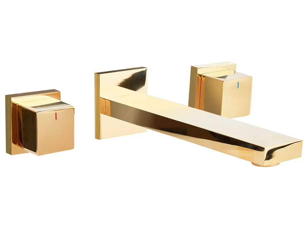 Wall Mounted Basin Mixer Tap PAILON Brass Gold