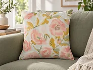 Cojín decorativo ZAHRIYE 45 x 45 cm Rosa Patrón floral_1185029