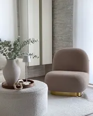 Poltrona LOVIISA Bouclé Beige_946453