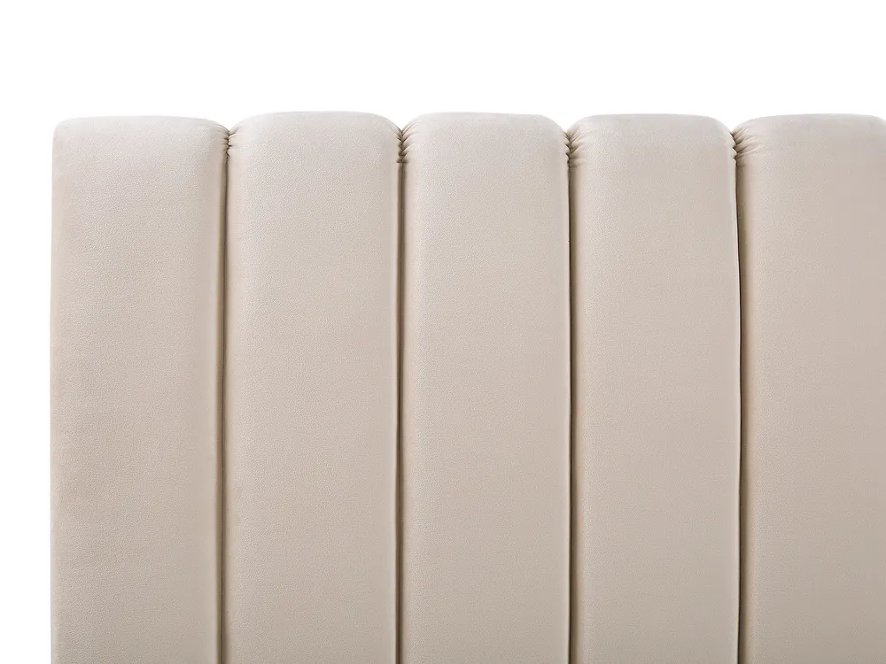 Bed Velvet MARVILLE 140 x 200 cm (EU Double) Beige_835973