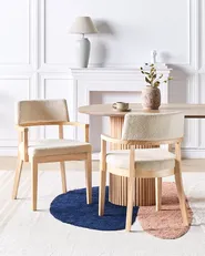 Set di 2 sedie da pranzo DALBO Bouclé Marrone chiaro/Beige_949239