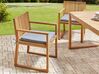 Zestaw ogrodowy z certyfikowanego drewna stół i 8 krzeseł z poduszkami szarymi SASSARI II_923992