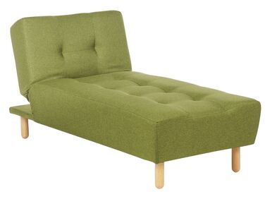 Fabric Chaise Lounge Green ALSTEN