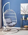 Hanging Chair with Stand ALBA PE Rattan White
