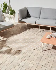 Outdoor Rug MOSORE Beige ø 120 cm_992240