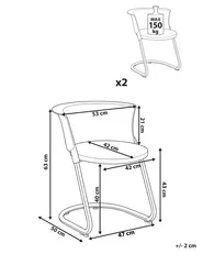 Set of 2 Dining Chairs OSHKOSH Black_1107698