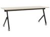 Schreibtisch heller Holzfarbton / schwarz 180 x 60 cm klappbar mit Rollen BENDI_922475