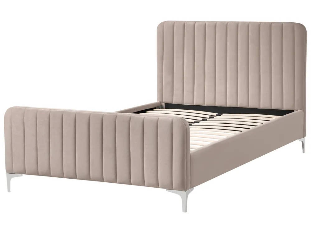 Bed Velvet LUNAN 120 x 200 cm (EU Small Double) Taupe_1025690