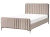 Bed Velvet LUNAN 120 x 200 cm (EU Small Double) Taupe