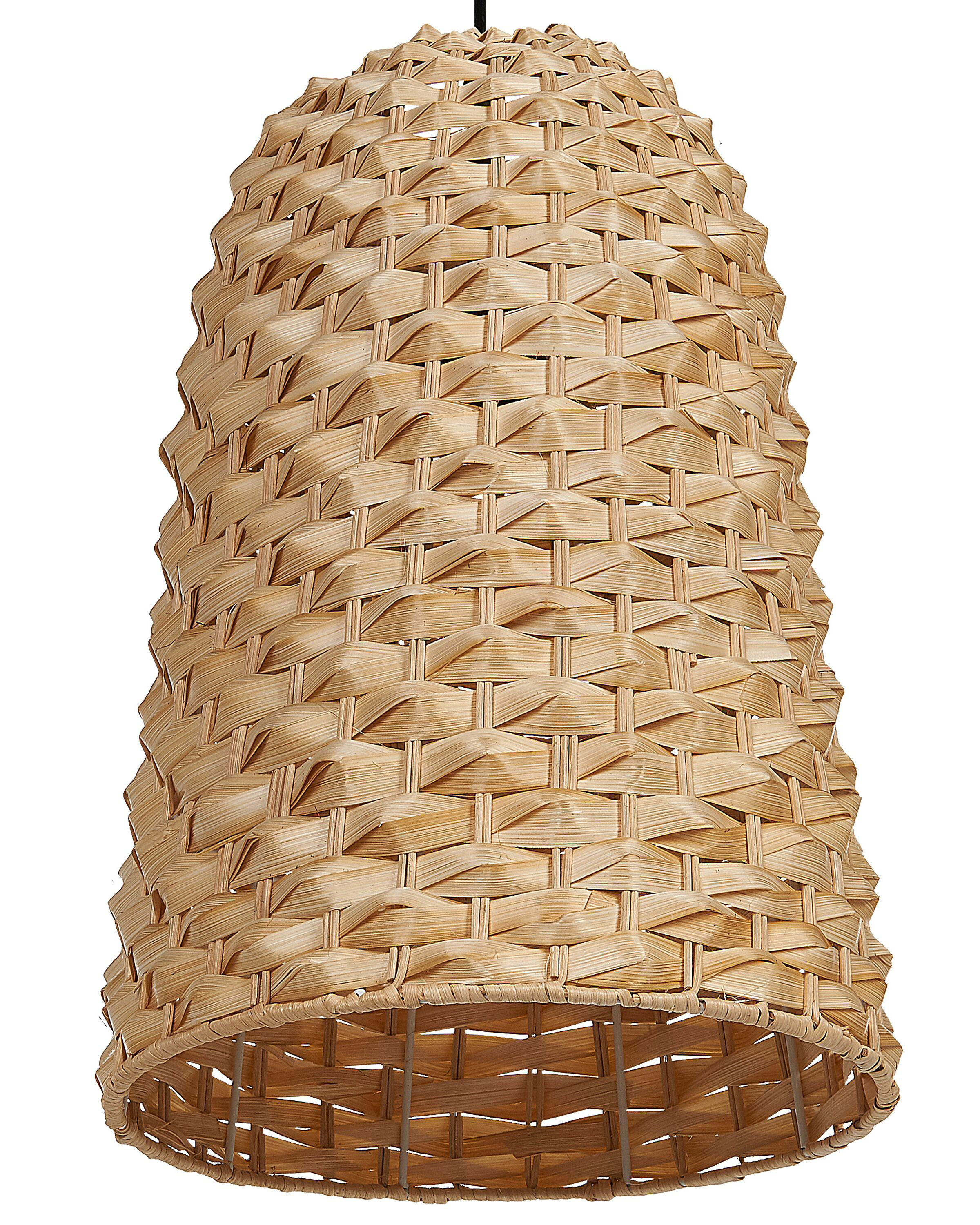 Bambusová závěsná lampa světlé dřevo KERIO_827157