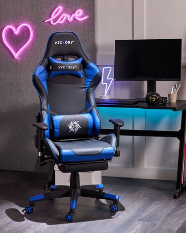 Gaming Chair Black with Blue VICTORY