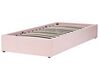 Boucle EU Single Size Ottoman Bed Pink DINAN_903661