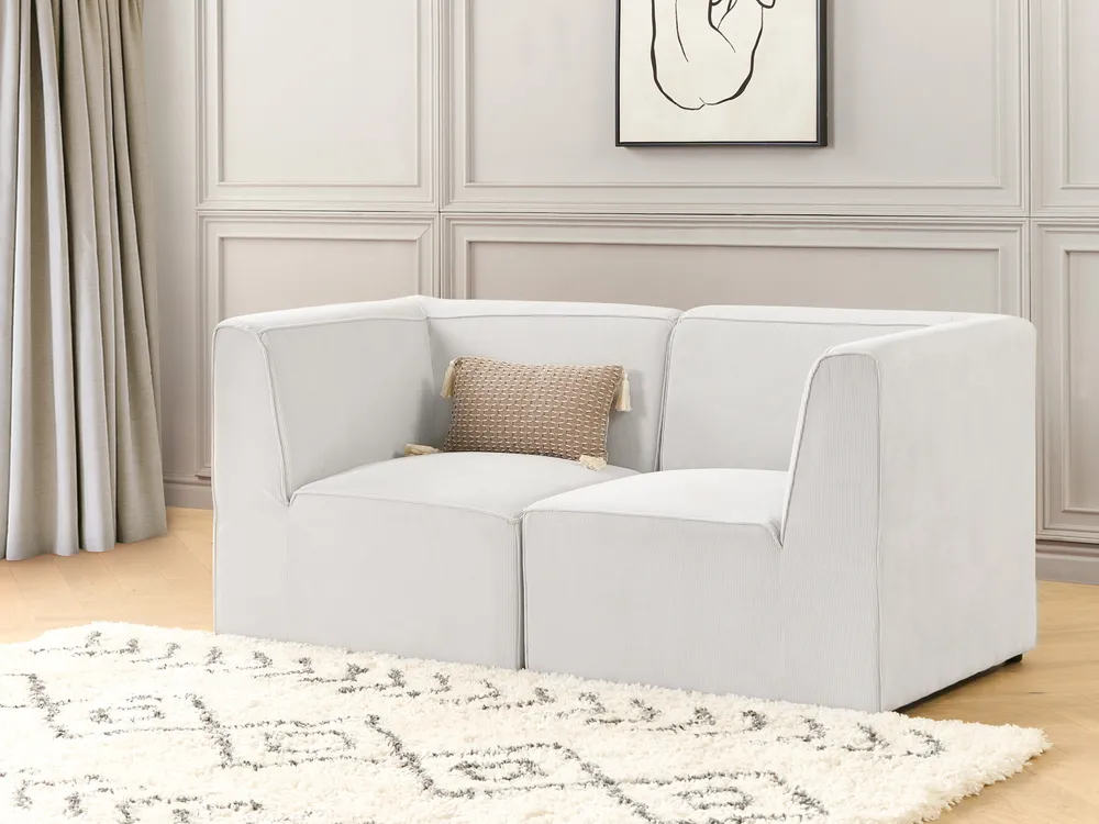 Sofa modułowa dla 2 osób LEMVIG Sztruks Złamana biel