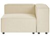 Høyrevendt 2-seters modulær hjørnesofa med ottoman lin Beige APRICA_856959