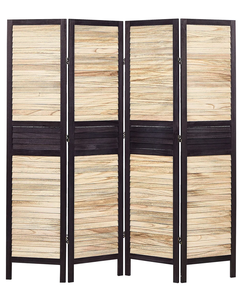 4 Panel Room Divider BRENNERBAD 164 cm 170 cm Brown/ Black