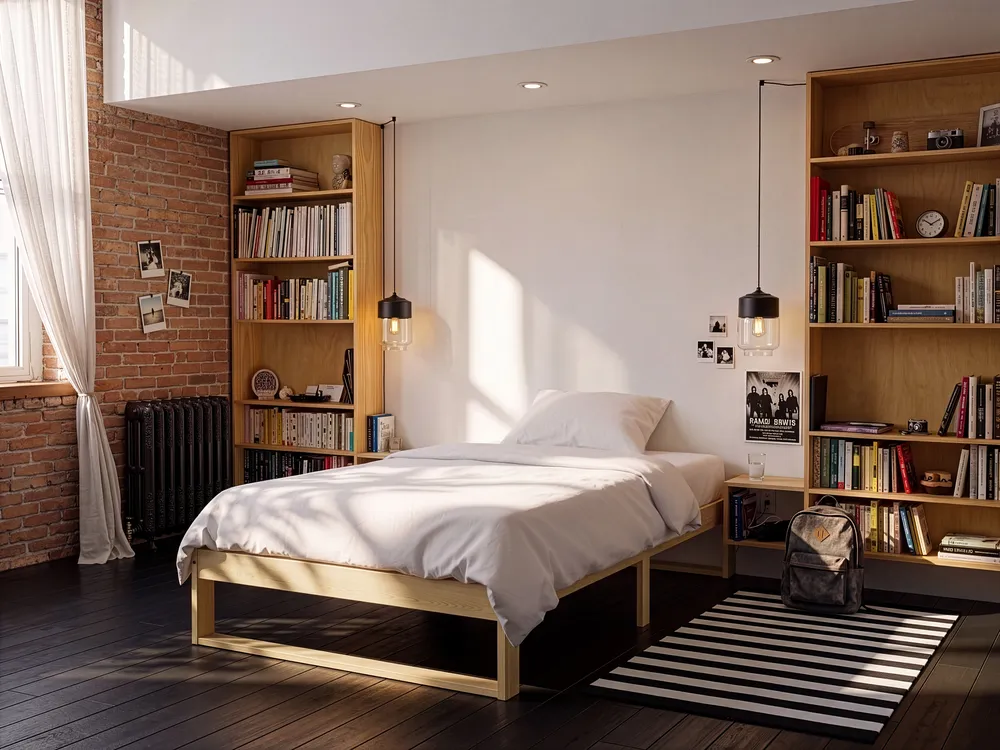 Bed without Headboard Pine Wood TALAIRAN 90 x 200 cm (EU Single) Light Brown_1123850