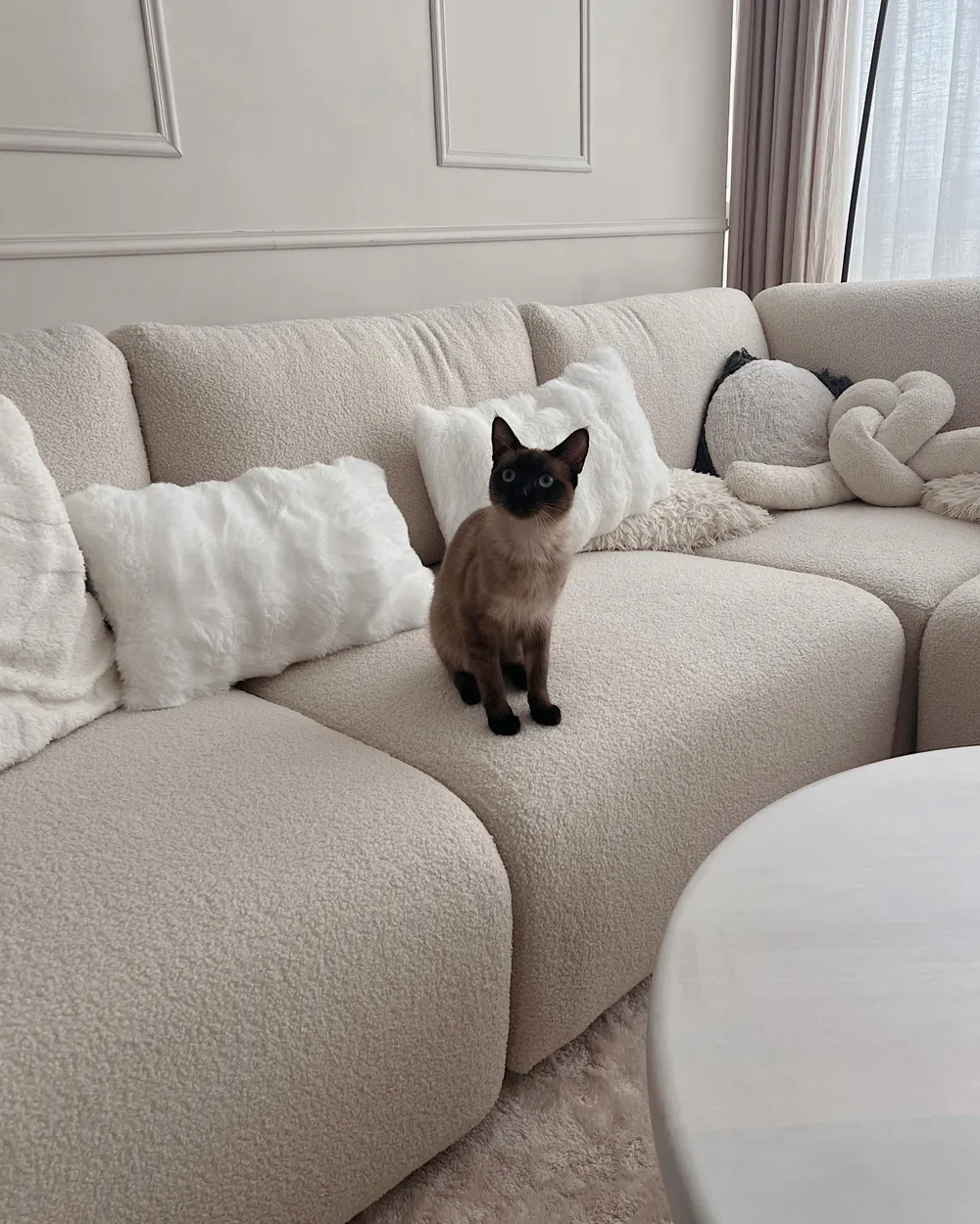 Modular Sofa 2 Seater KIVVIK Boucle Off-White_1068222