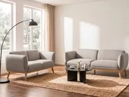 Sofa 3 Seater LJUNG Fabric Light Brown_1076503