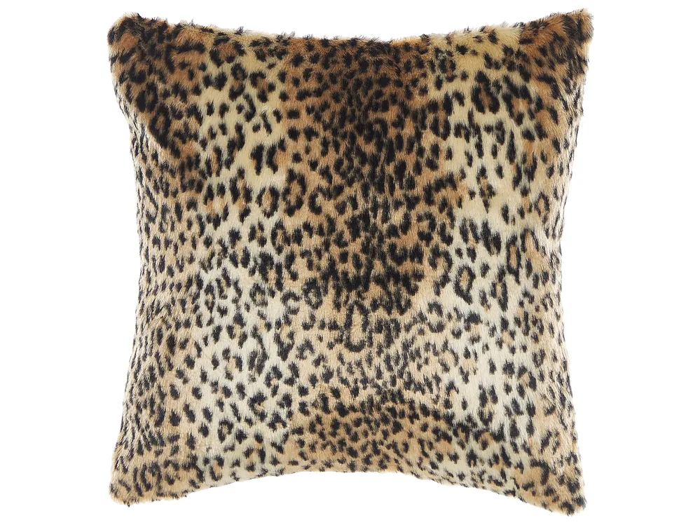 Zestaw 2 poduszek dekoracyjnych FOXTAIL 45 x 45 cm Sztuczne futro Brązowy Wzór zwierzęcy_822139