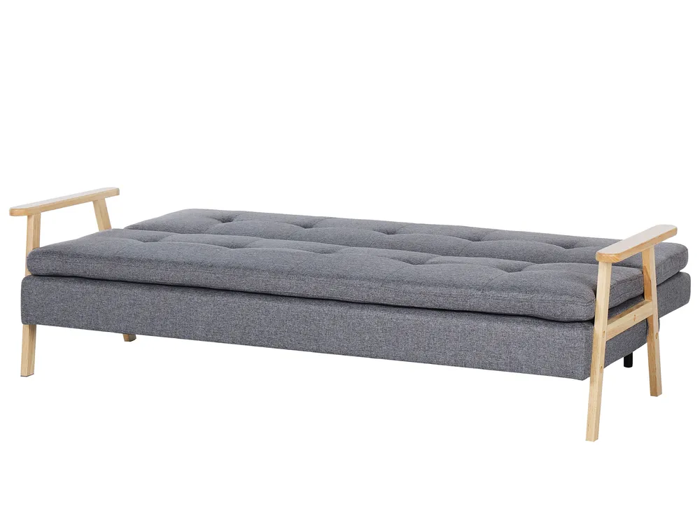Sofa Bed 3 Seater TJORN Fabric Grey_813491