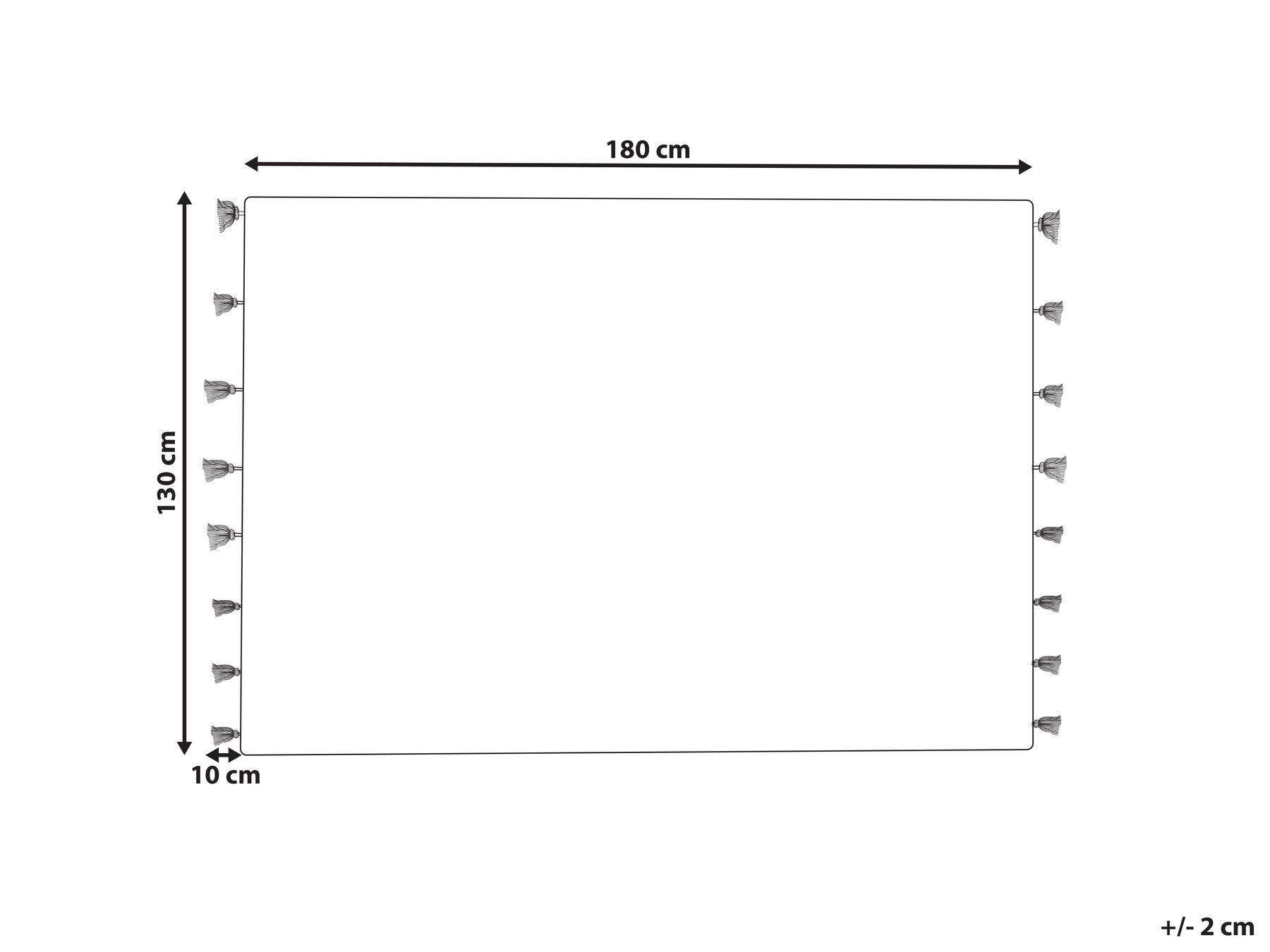 Cotton Blanket 130 x 180 cm Black and White UNNAO_829412